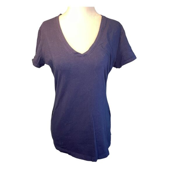Banana Republic Classic V-Neck Tee Navy Blue Knit Short Sleeve Pull-Over S - Picture 1 of 6